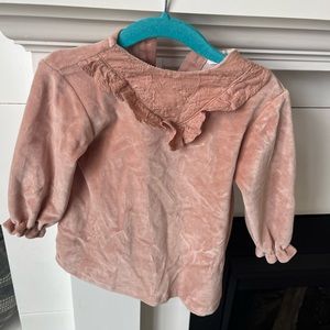 Zara 9-12 month toddler dress. Like new velour pink/taupe